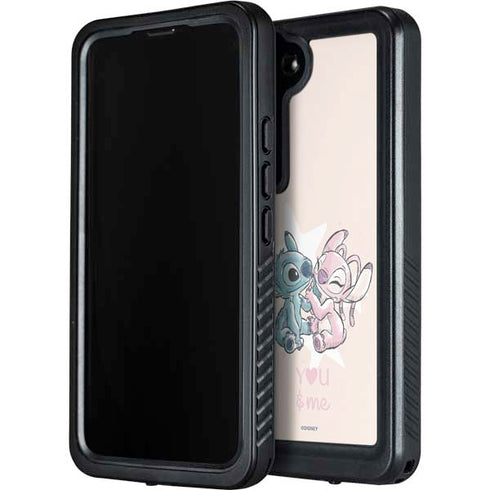 Disney Lilo and Stitch Stitch and Angel Galaxy S24 Waterproof Case